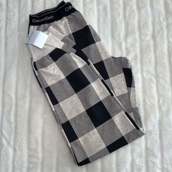 Calvin Klein modern cotton buffalo plaid holiday joggers, size XS, NWT - Picture 2 of 8